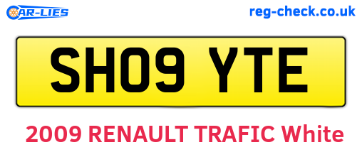SH09YTE are the vehicle registration plates.