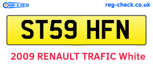 ST59HFN are the vehicle registration plates.