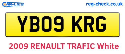 YB09KRG are the vehicle registration plates.