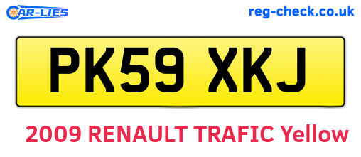 PK59XKJ are the vehicle registration plates.