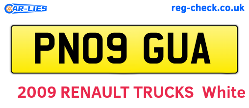 PN09GUA are the vehicle registration plates.