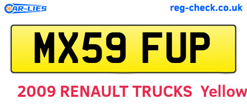 MX59FUP are the vehicle registration plates.