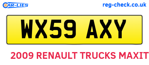 WX59AXY are the vehicle registration plates.