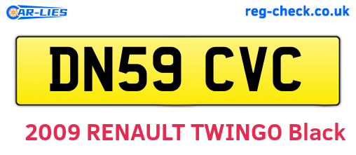 DN59CVC are the vehicle registration plates.