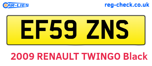 EF59ZNS are the vehicle registration plates.