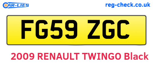 FG59ZGC are the vehicle registration plates.