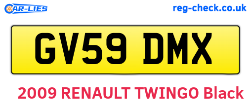 GV59DMX are the vehicle registration plates.