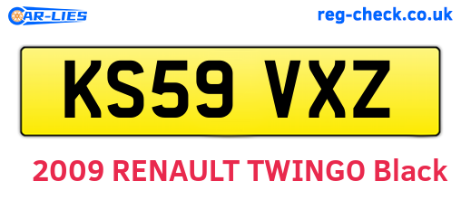 KS59VXZ are the vehicle registration plates.