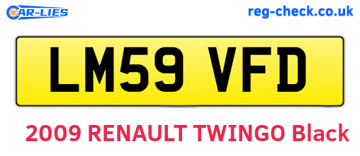 LM59VFD are the vehicle registration plates.