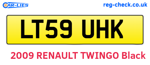 LT59UHK are the vehicle registration plates.