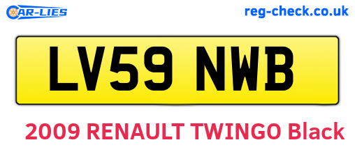 LV59NWB are the vehicle registration plates.