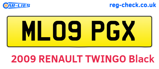ML09PGX are the vehicle registration plates.