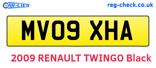 MV09XHA are the vehicle registration plates.