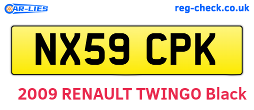 NX59CPK are the vehicle registration plates.
