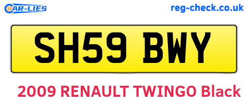 SH59BWY are the vehicle registration plates.