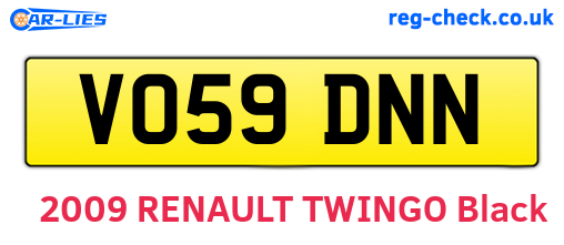 VO59DNN are the vehicle registration plates.