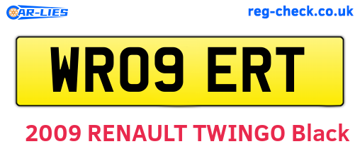 WR09ERT are the vehicle registration plates.
