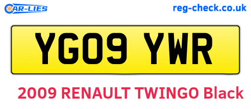 YG09YWR are the vehicle registration plates.