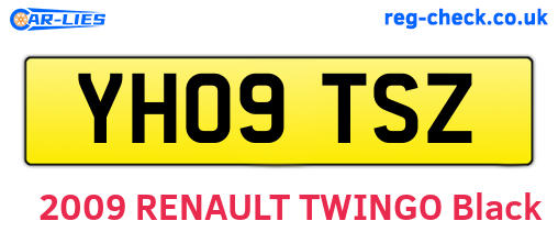 YH09TSZ are the vehicle registration plates.