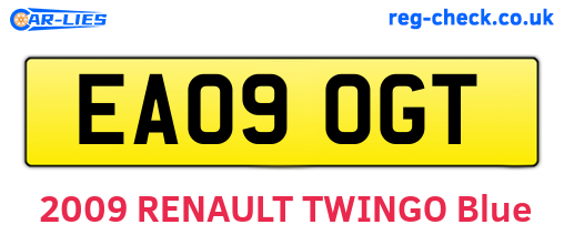 EA09OGT are the vehicle registration plates.