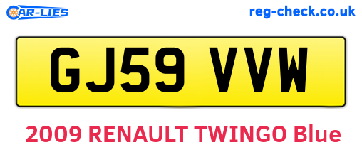 GJ59VVW are the vehicle registration plates.