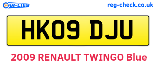 HK09DJU are the vehicle registration plates.
