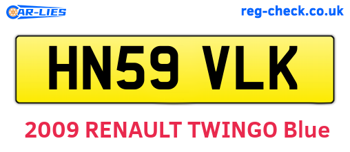 HN59VLK are the vehicle registration plates.