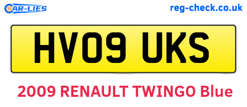 HV09UKS are the vehicle registration plates.