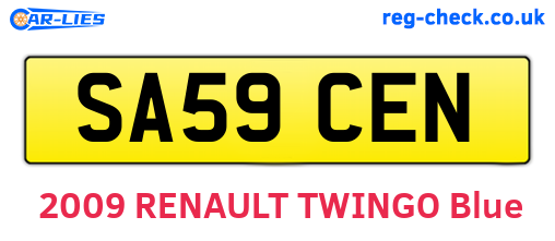 SA59CEN are the vehicle registration plates.