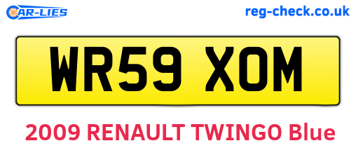 WR59XOM are the vehicle registration plates.