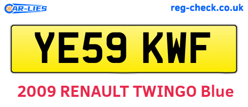 YE59KWF are the vehicle registration plates.
