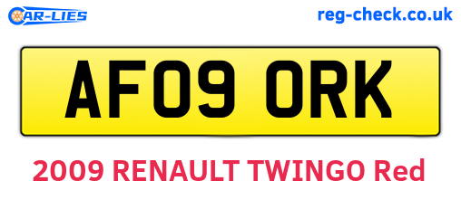 AF09ORK are the vehicle registration plates.