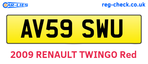 AV59SWU are the vehicle registration plates.
