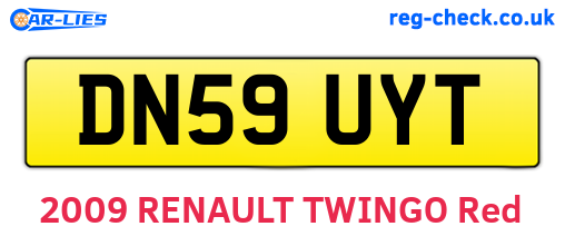 DN59UYT are the vehicle registration plates.