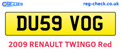 DU59VOG are the vehicle registration plates.