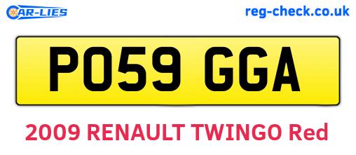 PO59GGA are the vehicle registration plates.