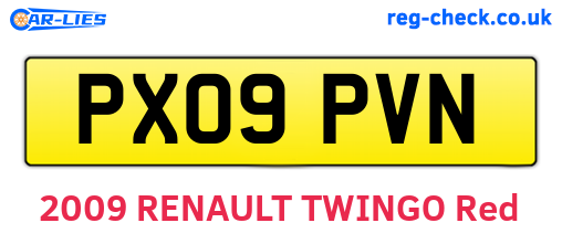 PX09PVN are the vehicle registration plates.