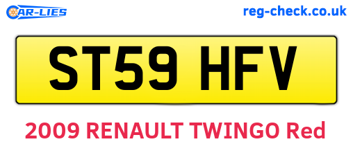 ST59HFV are the vehicle registration plates.