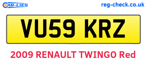 VU59KRZ are the vehicle registration plates.