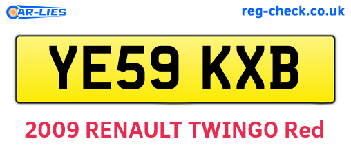 YE59KXB are the vehicle registration plates.
