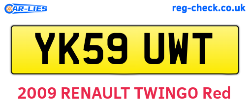 YK59UWT are the vehicle registration plates.