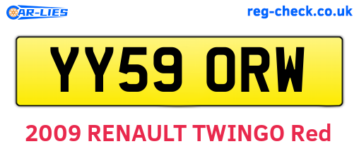 YY59ORW are the vehicle registration plates.