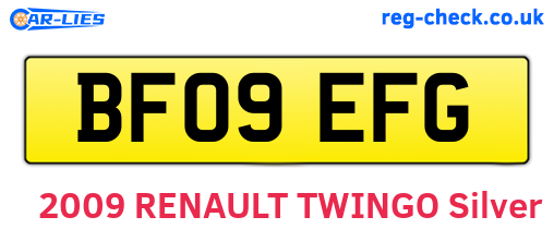 BF09EFG are the vehicle registration plates.