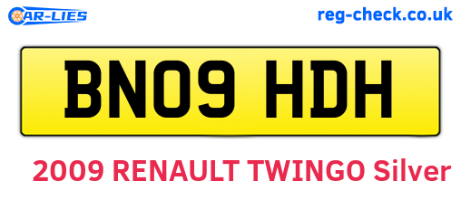 BN09HDH are the vehicle registration plates.