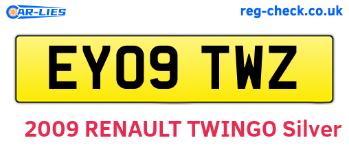 EY09TWZ are the vehicle registration plates.