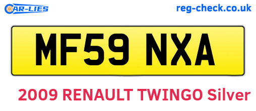 MF59NXA are the vehicle registration plates.