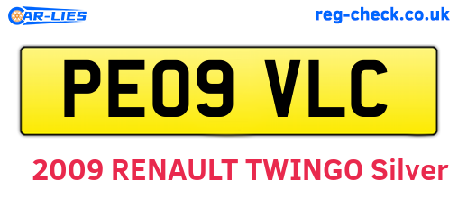 PE09VLC are the vehicle registration plates.