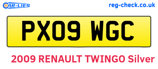 PX09WGC are the vehicle registration plates.