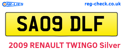 SA09DLF are the vehicle registration plates.