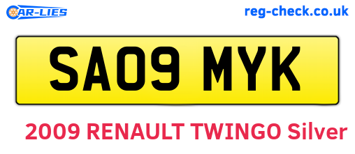 SA09MYK are the vehicle registration plates.